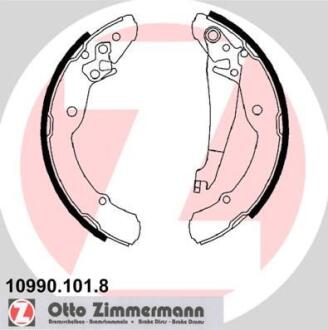 Колодки гальмівні барабанні к-кт ZIMMERMANN 10990.101.8