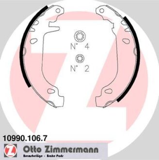 Комплект гальмівних колодок ZIMMERMANN 109901067