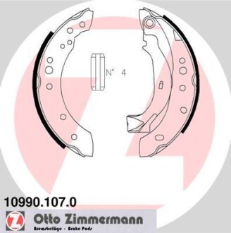 Комплект гальмівних колодок ZIMMERMANN 109901070