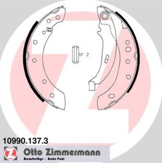 Комплект гальмівних колодок, стоянкове гальмо ZIMMERMANN 10990.137.3
