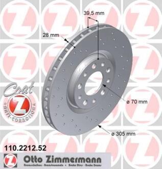 Диск гальмівний SPORT Z ZIMMERMANN 110.2212.52