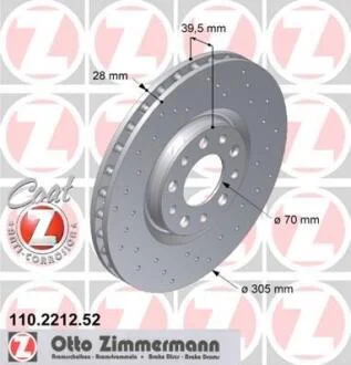 Диск гальмівний SPORT Z ZIMMERMANN 110.2212.52