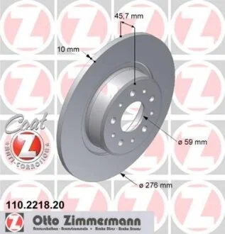 Диск гальмівний ZIMMERMANN 110.2218.20