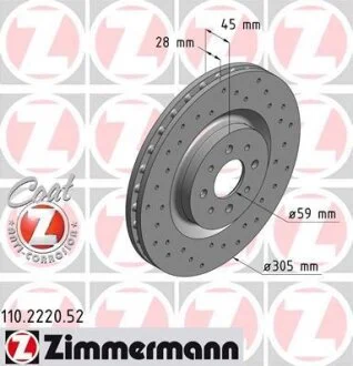 Гальмівний диск ZIMMERMANN 110.2220.52