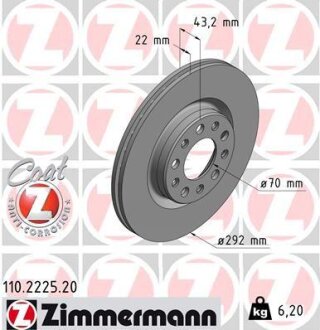 Гальмівний диск ZIMMERMANN 110.2225.20
