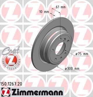 Диск гальмівний Coat Z ZIMMERMANN 150.1267.20