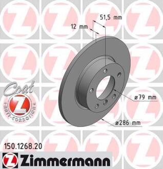 Гальмiвнi диски Coat Z переднi ZIMMERMANN 150.1268.20