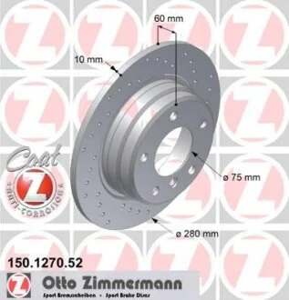 Диск гальмівний ZIMMERMANN 150.1270.52