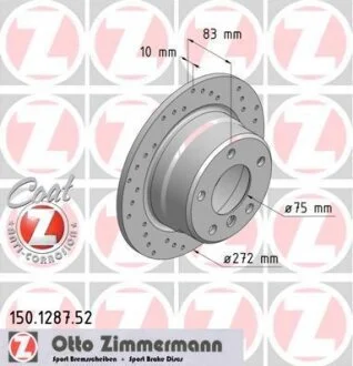 Диск гальмівний ZIMMERMANN 150.1287.52