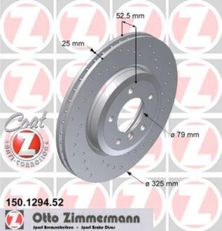 Гальмiвнi диски переднi ZIMMERMANN 150.1294.52