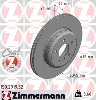 Гальмівний диск ZIMMERMANN 150291932
