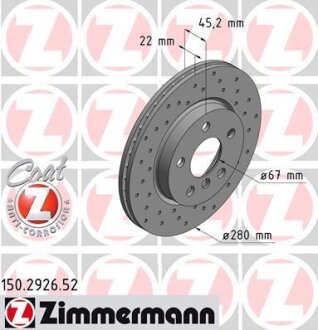 Гальмівний диск ZIMMERMANN 150.2926.52
