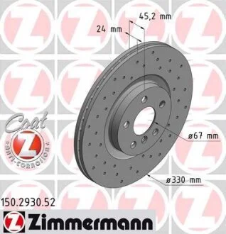 Диск гальмівний SPORT Z ZIMMERMANN 150.2930.52