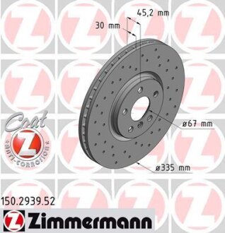 Гальмівний диск ZIMMERMANN 150.2939.52