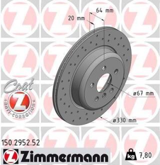 Диск гальмівний SPORT Z лівий ZIMMERMANN 150.2952.52
