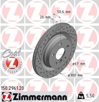 Гальмівний диск ZIMMERMANN 150.2961.20