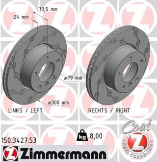 Гальмівний диск ZIMMERMANN 150.3427.53