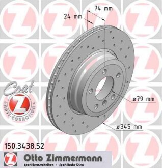 Гальмiвнi диски Sport/ Coat Z ZIMMERMANN 150.3438.52