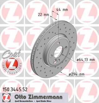 Диск гальмівний ZIMMERMANN 150.3445.52