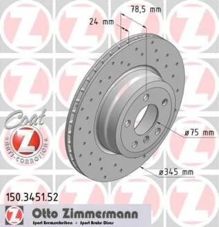 Диск гальмівний SPORT Z ZIMMERMANN 150.3451.52