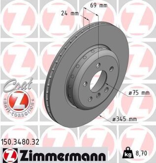 Гальмівний диск ZIMMERMANN 150.3480.32