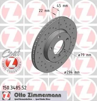 Диск гальмівний ZIMMERMANN 150.3485.52