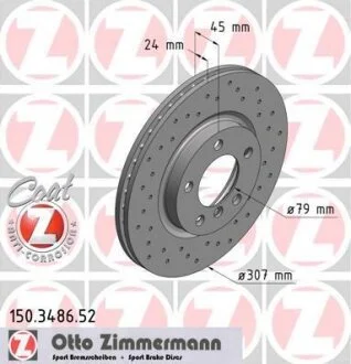Диск гальмівний ZIMMERMANN 150.3486.52