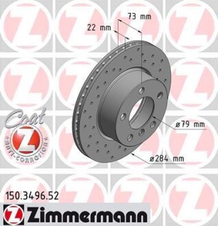 Гальмівний диск ZIMMERMANN 150.3496.52