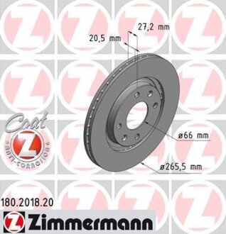 Диск гальмівний ZIMMERMANN 180.2018.20