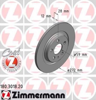 Диск гальмівний ZIMMERMANN 180.3018.20