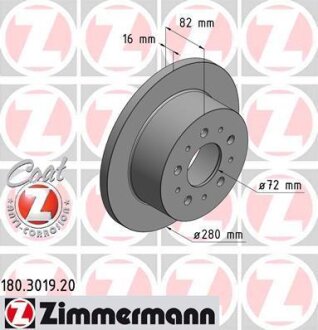 Гальмiвнi диски заднi ZIMMERMANN 180.3019.20