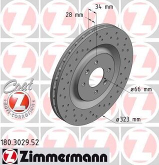 Гальмівний диск ZIMMERMANN 180.3029.52