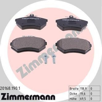 Колодки гальмівні дискові ZIMMERMANN 20168.190.1