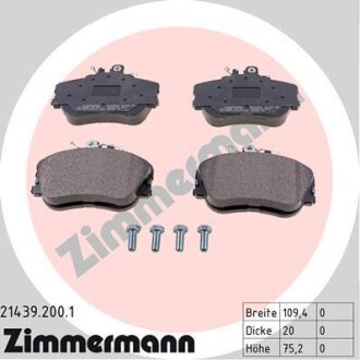 Комплект тормозных колодок, дисковый тормоз ZIMMERMANN 21439.200.1