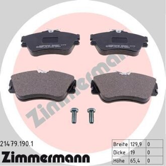 Комплект тормозных колодок, дисковый тормоз ZIMMERMANN 21479.190.1