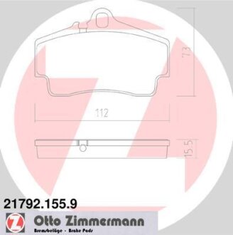 Комплект гальмівних накладок, дискове гальмо ZIMMERMANN 217921559