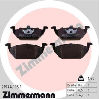Гальмiвнi колодки дисковi переднi ZIMMERMANN 21974.195.1