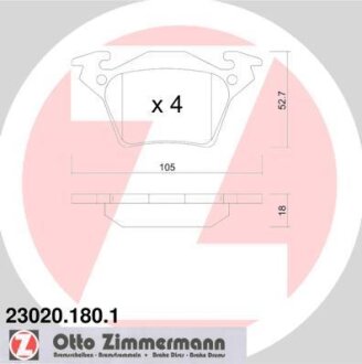 Колодки гальмівні GDB1408 (компл) ZIMMERMANN 23020.180.1