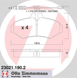 Колодки гальмівні дискові ZIMMERMANN 23021.190.2