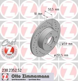 Гальмівний диск ZIMMERMANN 230.2352.52