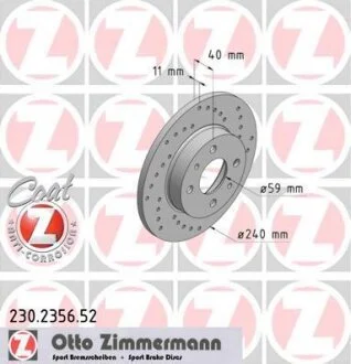 Диск гальмівний ZIMMERMANN 230.2356.52
