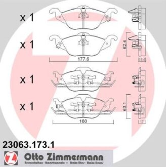 Гальмівні колодки GDB1351 (компл) ZIMMERMANN 23063.173.1