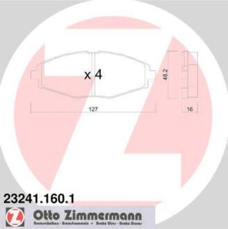Колодки гальмівні дискові, к-кт ZIMMERMANN 23241.160.1