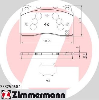 Гальмiвнi колодки, передні TESLA MODEL X 15- ZIMMERMANN 23325.160.1