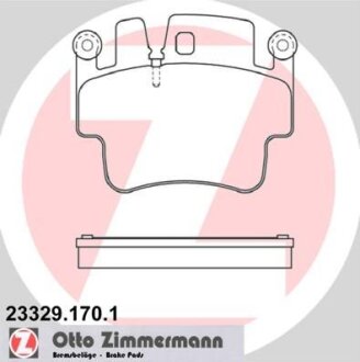 Комплект гальмівних накладок, дискове гальмо ZIMMERMANN 23329.170.1