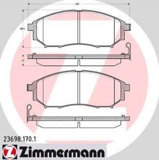 Комплект гальмівних колодок ZIMMERMANN 23698.170.1
