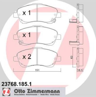 Гальмiвнi колодки дисковi переднi ZIMMERMANN 23768.185.1