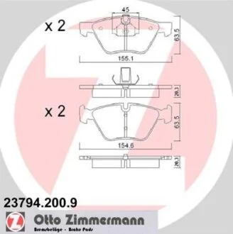 Колодки гальмівні дискові ZIMMERMANN 23794.200.9