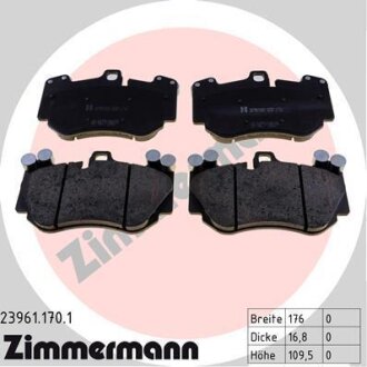 Комплект гальмівних накладок, дискове гальмо ZIMMERMANN 23961.170.1