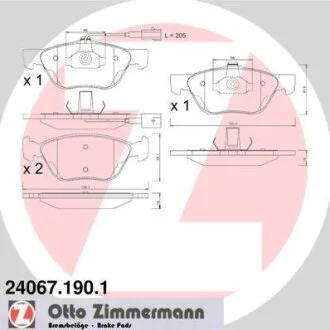 Колодки гальмівні дискові ZIMMERMANN 24067.190.1